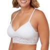 Maidenform womens Pure Comfort Stretch Lace Longline Wireless Bralette Dm201c Bra, White, Medium US view 2