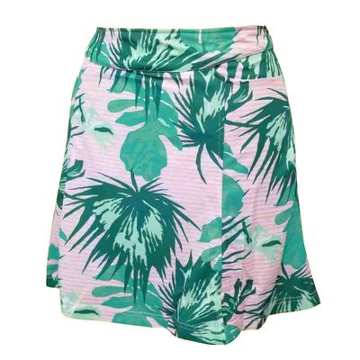 Monterey Club Women's Fairway Print Golf Skort #2951 (Verdant Green/Light Pink, X-Large)