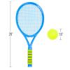Kidplokio 2pc Tennis Racket Exercise Equipment Outdoor Playset with Tennis Balls, Kid Games, Blue Yellow, Boys, Ages 3+ view 3