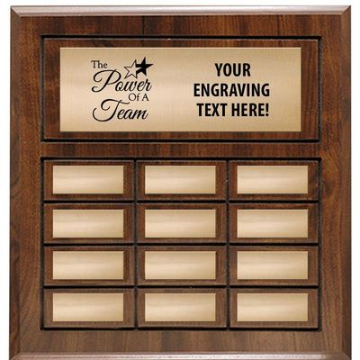 Custom Team Award, 12" x 12 1/2" Power Of A Team Perpetual Plaque Award With Free Personalization Prime