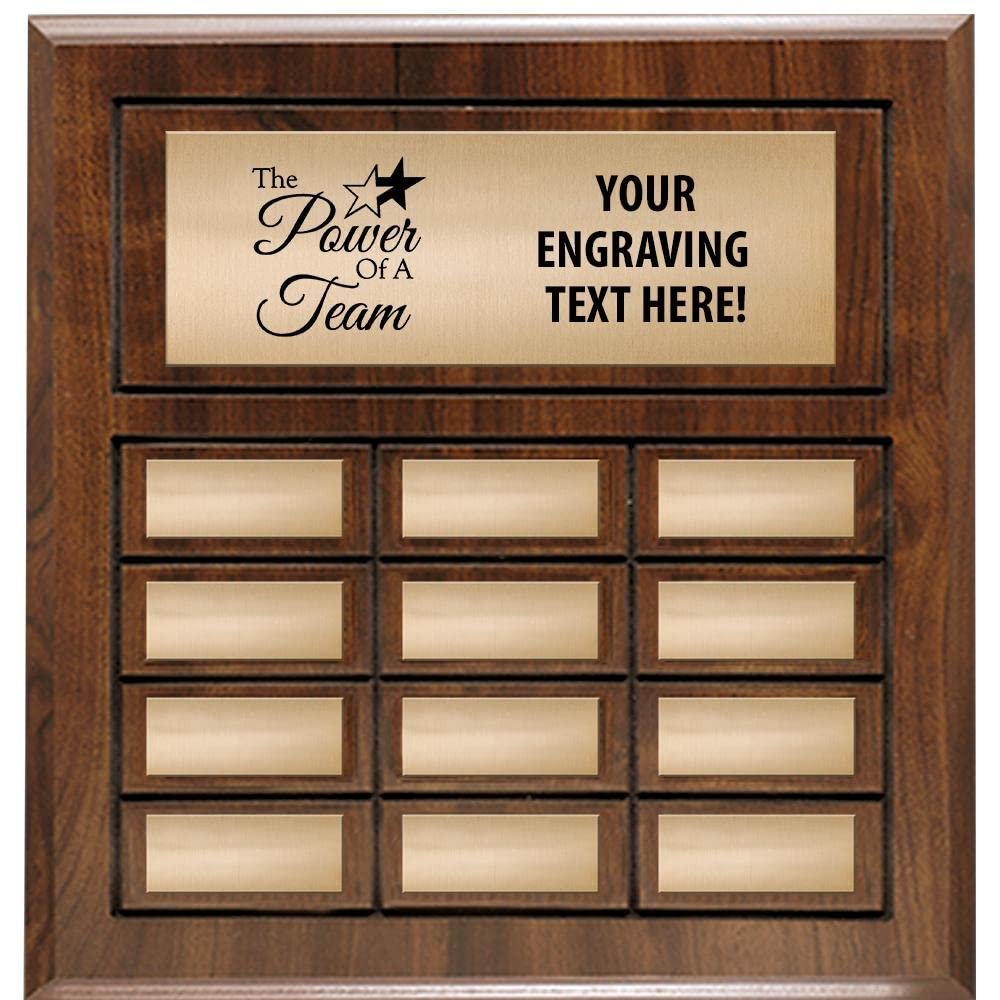 Custom Team Award, 12" x 12 1/2" Power Of A Team Perpetual Plaque Award With Free Personalization Prime