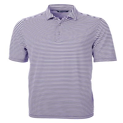 Cutter & Buck mens Short Sleeve Virtue Eco Pique Stripe Recycled Big and Tall Polo Shirt, College Purple, 5X US