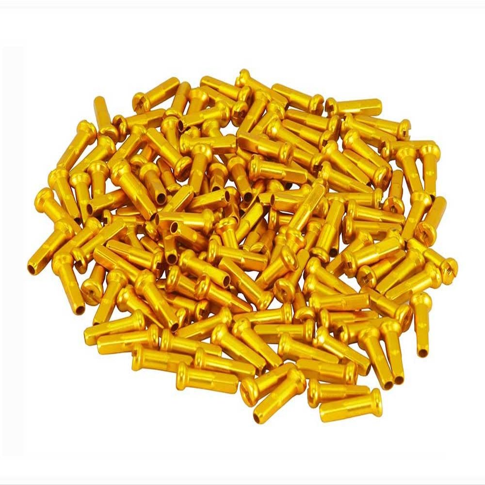 Bike Alloy Spokes Nipples/16mm 14g Gold Pack of 72