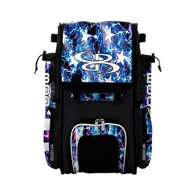 Boombah Mini Superpack Bat Pack - 8" x 12.5" x 18" - USA Banner Black/Royal Blue/White