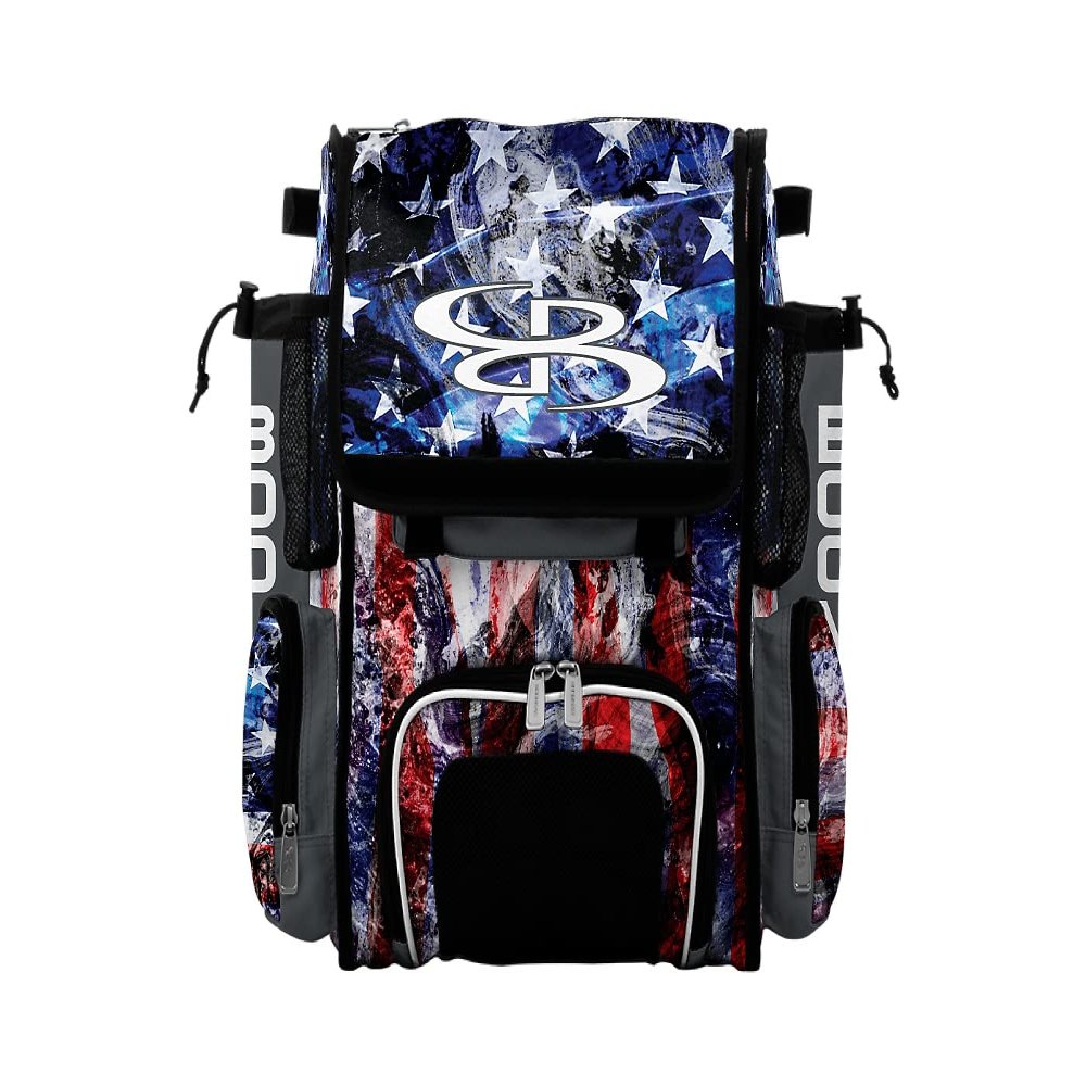 Boombah Mini Superpack Bat Pack - 8" x 12.5" x 18" - USA Allegiance Charcoal/Royal Blue/White
