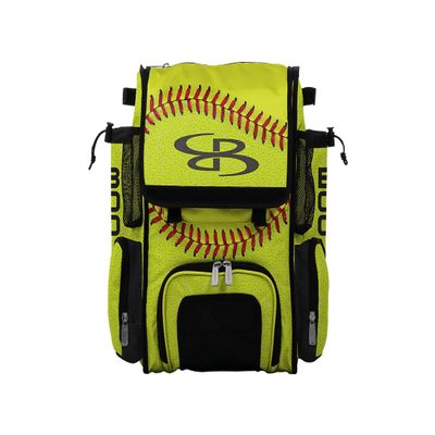 Boombah Mini Superpack Bat Pack - 8" x 12.5" x 18" - Softball 2.0 Optic Yellow/Red/White