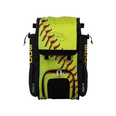 Boombah Mini Superpack Bat Pack - 8" x 12.5" x 18" - Homerun Softball Optic Yellow/Black/Red