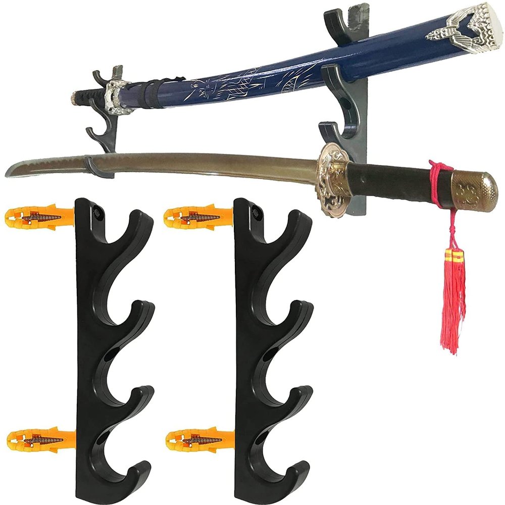 Four-Layer Wall-Mounted Sword Stand, Sword Hook Sword Bracket Hanger Sword Display Rack Sword Holder Sword Wall Mount  No Sword