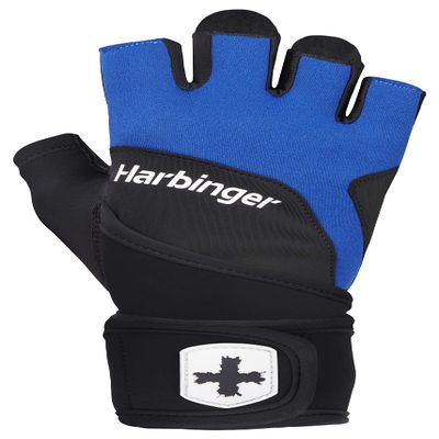 Harbinger Training Grip Wristwrap Weight Lifting Gloves, Unisex, Small, Blue