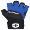 Harbinger Training Grip Wristwrap Weight Lifting Gloves, Unisex, Medium, Blue view 1