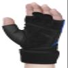 Harbinger Training Grip Wristwrap Weight Lifting Gloves, Unisex, Medium, Blue view 4