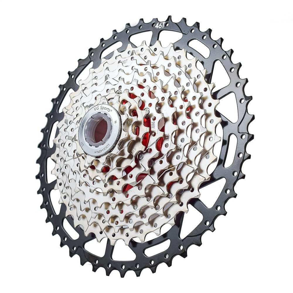 VG SPORTS 8/9/10/11/12 Speed Ultra-Light Bike Cassette for Mountain Bike 11-40T/11-42T/11-46T/11-50T/11-52T MTB Cassette Lightweight Aluminum Bracket Cassette
