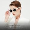 ATTCL Polarized Sunglasses for Women Men Fashion Trendy Golden Circle Rectangle Sunglasses 5533 C3 White+grey view 2