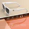 ATTCL Polarized Sunglasses for Women Men Fashion Trendy Golden Circle Rectangle Sunglasses 5533 C3 White+grey view 3