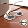 ATTCL Polarized Sunglasses for Women Men Fashion Trendy Golden Circle Rectangle Sunglasses 5533 C3 White+grey view 4