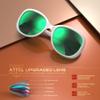 ATTCL Womens Classic Polarized Sunglasses for Women Trendy Oversized Sunglass with UV Protection 3011 C4 White+green view 3