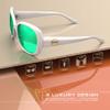 ATTCL Womens Classic Polarized Sunglasses for Women Trendy Oversized Sunglass with UV Protection 3011 C4 White+green view 4