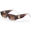 ATTCL Women's Polarized Sunglasses For Women Rectangle Frame Trendy Chunky Sun Glasses with UV Protection 5088 C4 Brown+brown view 1
