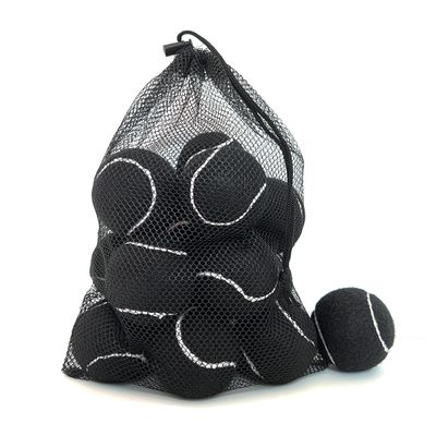 HPWFHPLF Tennis Balls, 12 Pack Advanced Training & Practice Tennis Balls for Beginners, Pet Dogs Playing Balls, Includes Mesh Carry Bag (Black)