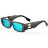ATTCL Women's Polarized Sunglasses For Women Rectangle Frame Trendy Chunky Sun Glasses with UV Protection 5088 C2 Black+blue