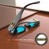 ATTCL Women's Polarized Sunglasses For Women Rectangle Frame Trendy Chunky Sun Glasses with UV Protection 5088 C2 Black+blue view 4