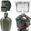 1 Quart Canteen Kit Portable Canteen Hydration Canteens Water Bottle with Reinforced Nylon Bottle Pouch Cover Bag,Aluminum Cup and Waist Belt for Backpacking Hiking Camping Climbing Outdoor Activities view 1