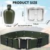 1 Quart Canteen Kit Portable Canteen Hydration Canteens Water Bottle with Reinforced Nylon Bottle Pouch Cover Bag,Aluminum Cup and Waist Belt for Backpacking Hiking Camping Climbing Outdoor Activities view 2