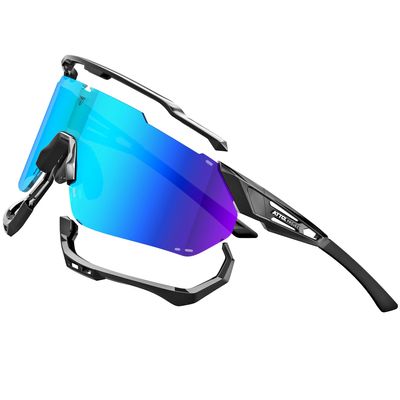 ATTCL Cycling Sunglasses for Men Women Sports Glasses 5033 C2 Black+blue