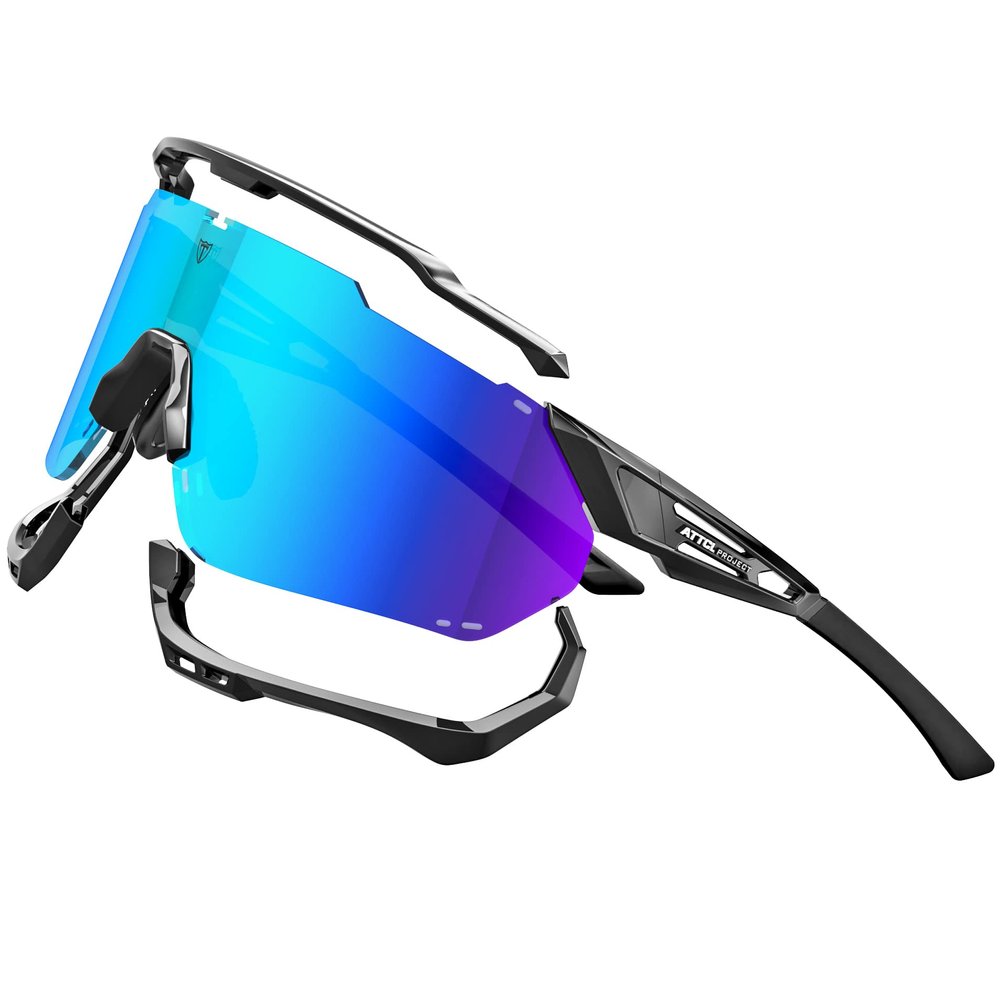 ATTCL Cycling Sunglasses for Men Women Sports Glasses 5033 C2 Black+blue