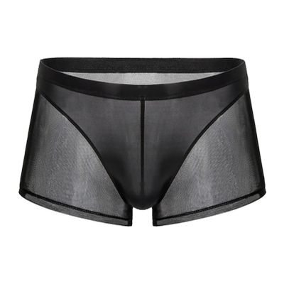 dPois Mens Low Rise Enhancing Pouch Underwear Short Leg Boxer Shorts Pajama Bottoms Black Small