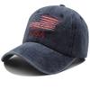 IZUS Washed Baseball-Hats American-Flag Distressed - 100% Distressed Cotton Dad Hat Embroiderred for Unisex (New Navy -Flag) view 1