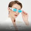 ATTCL Women's Polarized Sunglasses For Women Rectangle Frame Trendy Chunky Sun Glasses with UV Protection 5088 C3 White+blue view 2