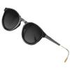 ATTCL Womens Round Classic Polarized Sunglasses for Women Retro Trendy UV400 Sunnies 3033 C1 Black+grey