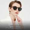 ATTCL Womens Round Classic Polarized Sunglasses for Women Retro Trendy UV400 Sunnies 3033 C1 Black+grey view 2