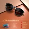 ATTCL Womens Round Classic Polarized Sunglasses for Women Retro Trendy UV400 Sunnies 3033 C1 Black+grey view 3