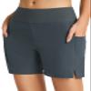 baleaf Women's 5" Swim Shorts High Waisted Swimming Board Shorts Tummy Control Swimsuit Bottoms with Pockets Dark Grey M view 1