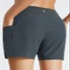 baleaf Women's 5" Swim Shorts High Waisted Swimming Board Shorts Tummy Control Swimsuit Bottoms with Pockets Dark Grey M view 2