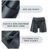 baleaf Women's 5" Swim Shorts High Waisted Swimming Board Shorts Tummy Control Swimsuit Bottoms with Pockets Dark Grey M view 4