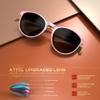 ATTCL Womens Round Classic Polarized Sunglasses for Women Retro Trendy UV400 Sunnies 3033 C6 Pink+grey view 3