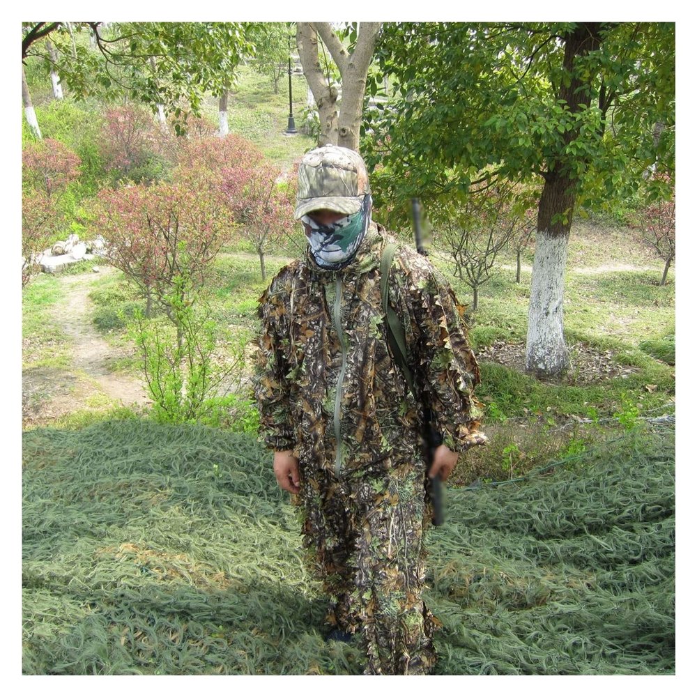 Camouflage Clothing,leaf Suit for Hunting Camouflage Bush Costume Army Sniper Airsoft Suits for Men Hunter Camo Costume jungle Shooting Lifelike Photography,2 pieces ( Size : 160-185cm/5'2''-6' )