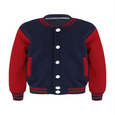 Aislor Girls Boys Long Sleeves Baseball Uniform Jacket Athletic Sweatshirt Vintage Coat Varsity Style School Jackets Navy Blue 5-6 Years