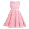 Sywiyi Kids Girls Shiny Sequins Sleeveless Floral Lace Pageant Wedding Party Flower Girls Dress Pearl Pink 10 Years view 2