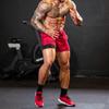 Men's 2 in 1 Workout Shorts 5" Quick Dry Gym Shorts Bodybuilding Short Shorts Compression Shorts with Zipper Pocket Red US XL view 3
