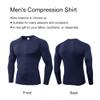 EARGFM Men's Compression Shirt Long Sleeve Athletic Base Layer Cool Dry Trainning Workout Running T-Shirt, Navy-1, X-Large view 4