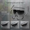 ATTCL Cycling Sunglasses for Men Women Sports Glasses 5033 C1 Black+Grey view 3