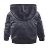 MOQIN Girls' Long Sleeved Fall Sports Casual Pure Color Velvet Hooded Sweater + Pants Two Piece Suit Sweatshirt Clothes Set (Gray, 2-3 Years) view 2
