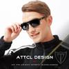 ATTCL Fashion Polarized Sunglasses for Men: Lightweight Hexagonal TR90 Frame UV Protection Sport Casual Glasse Driving Travel 2137 Black grey view 2