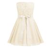 Sywiyi Kids Girls Shiny Sequins Sleeveless Floral Lace Pageant Wedding Party Flower Girls Dress Beige 14 Years view 3