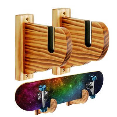 BiJun Skateboard Wall Mount, Snowboard Wall Mount Display, Acrylic Horizontal Skateboards Rack, Skateboard Storage Hanger (Retro)