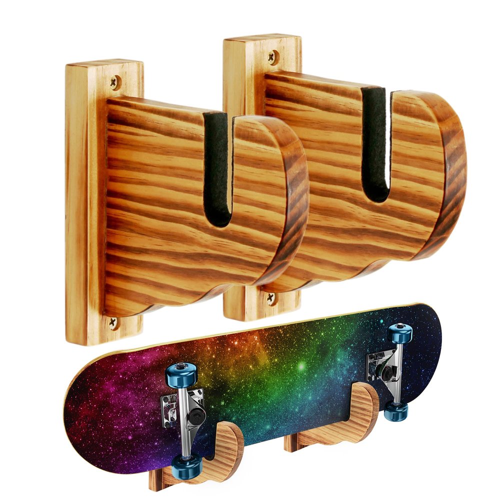 BiJun Skateboard Wall Mount, Snowboard Wall Mount Display, Acrylic Horizontal Skateboards Rack, Skateboard Storage Hanger (Retro)